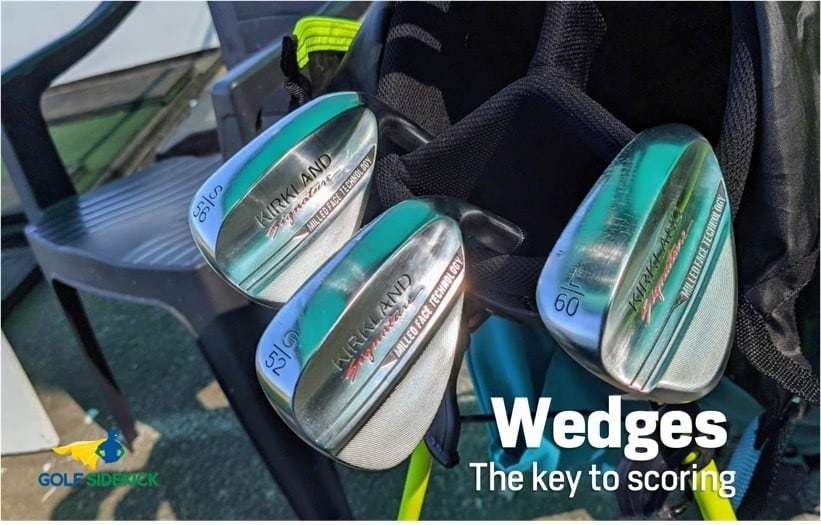 golf wedges in golf bag
