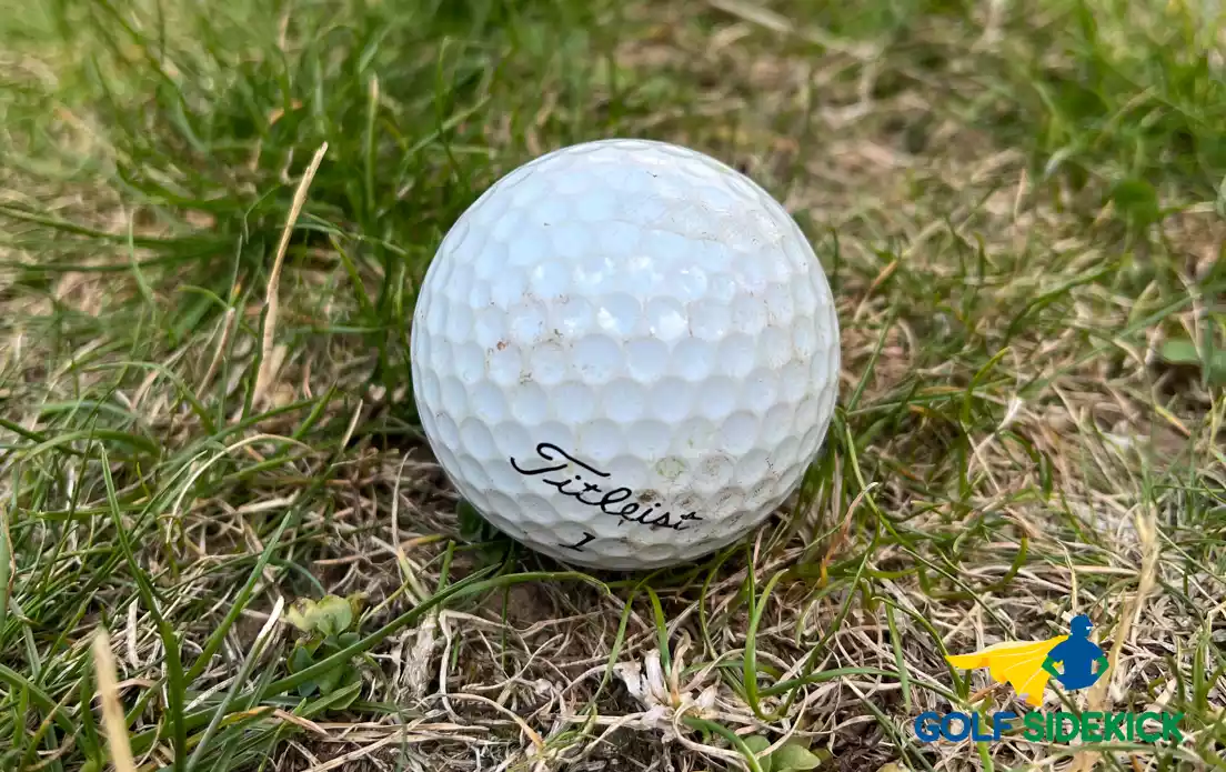 golf ball sat on a tight lie